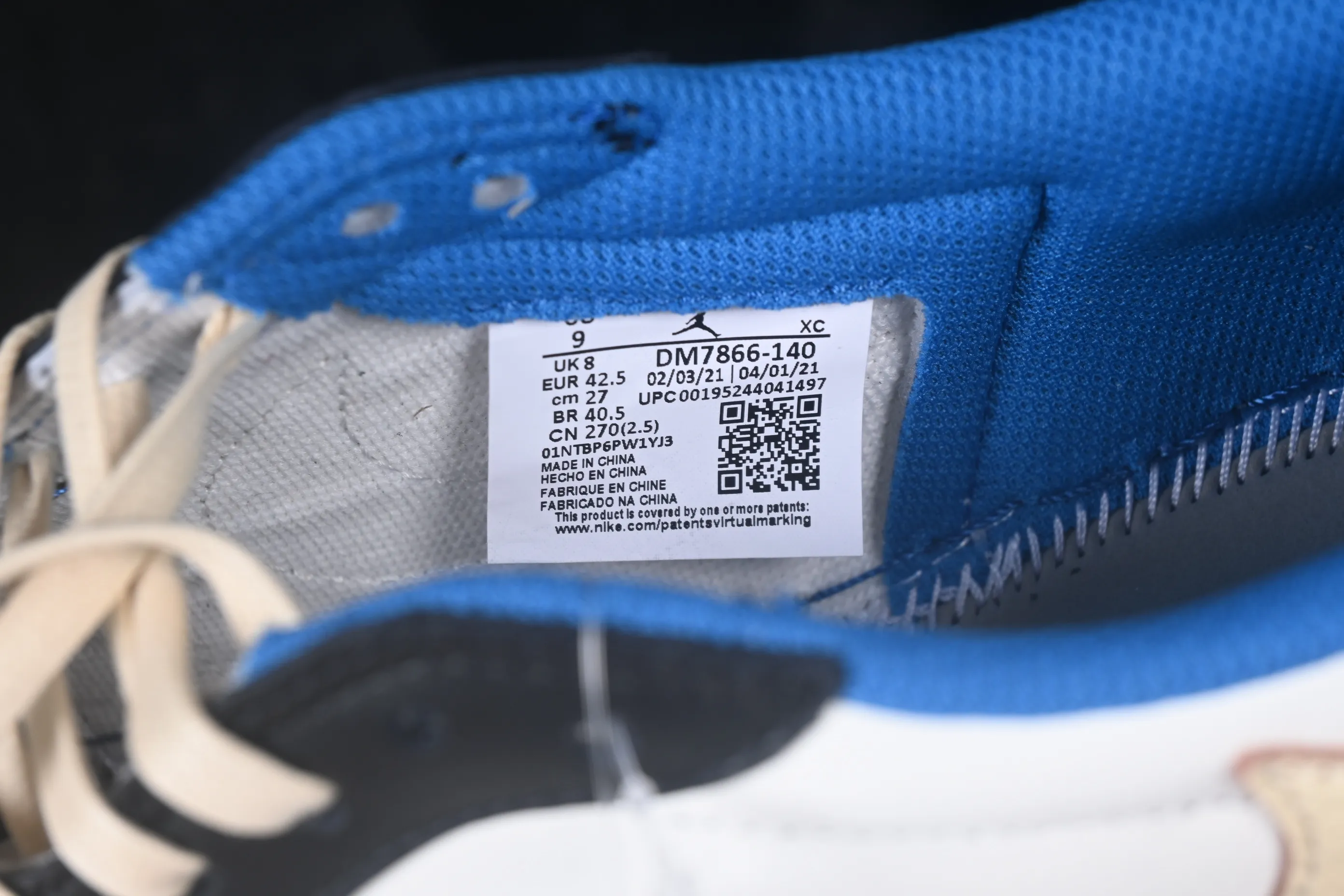 All categories Air Jordan Jordan series basketball shoes Air Jordan 1 Low GX foreign trade version Travis Scott x Air Jordan 1 Low OG AJ1 Joe 1 undercut low top full head layer DM7866-140